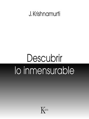 cover image of Descubrir lo inmensurable